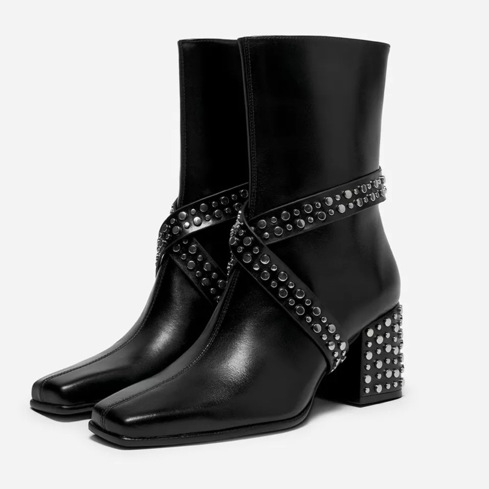 ZARA LEATHER STUDDED HEEL ANKLE BOOTS LUDOVIC DE SAINT
SERNIN X ZARA